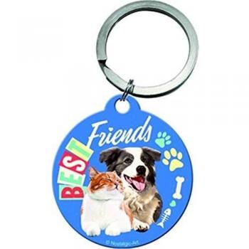 Nostalgic‑Art – Edelstahlschlüsselanhänger Ø 4 cm „Best Friends“