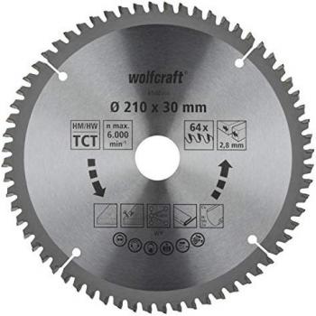 Disque de scie circulaire Wolfcraft - 6540000 - 64 dents, série lila