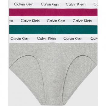 Pack de 3 slips lisos para hombre con banda logo Calvin Klein - Color Gris - Talla XL