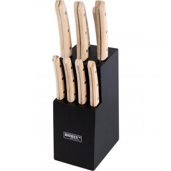 Homey’s Bokträ Black Knife Set – 9‑Teile, Steakmesser