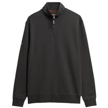Superdry Utility Half‑Zip Henley in Charcoal, Size 3XL
