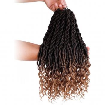 Faux Locs bouclés cheveux synthétiques pré boucle Crochet tressage BY149