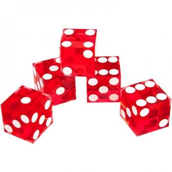5pcs Premium Transparent D6 Casino Dice (19mm) with Razor Edges