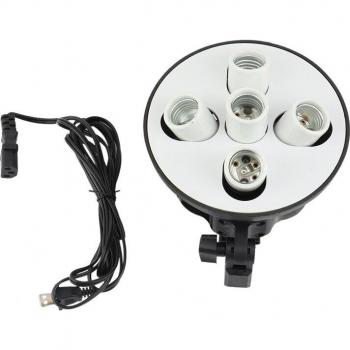 Base de Lámpara E27 para Estudio Fotográfico con 5 Soportes