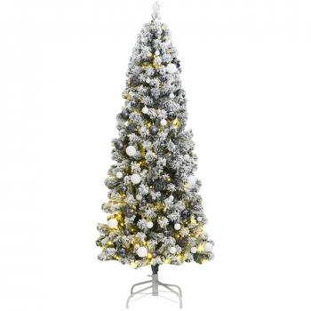 Albero Natalizio Sintetico 300 LED, 210 cm, con articoli e ornamenti