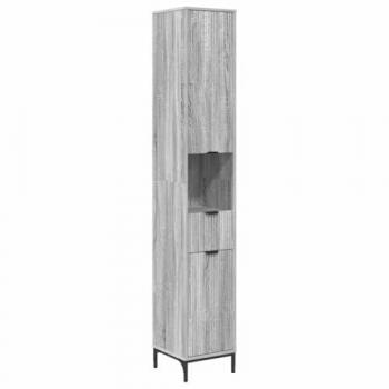 Mobiletto bagno elevato grigio Sonoma 31,5×33×190 cm
