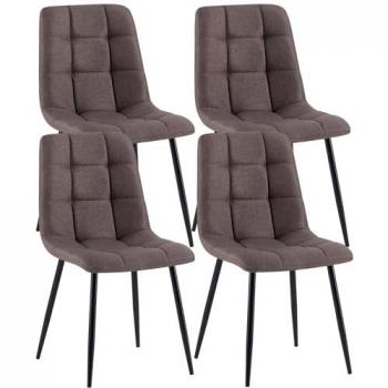 CLP Esszimmerstuhl Antibes Stoff (4er Set), gepolstert mit Metallgestell