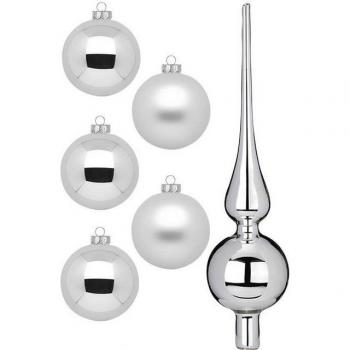 Weihnachtszauber Set: Frosty Silver Kugeln (46 St.)