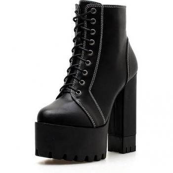 Gdgydh Herbst Stiefel für Frauen mit dicker Sohle