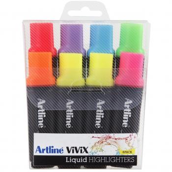 Artline Highlighter Vivix Assorted Colours - 8 Pack