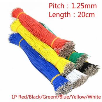 100Pcs JST 1.25mm Pitch 1P Double-head Terminal Wire 20cm 28AWG