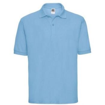 Russell Mannen Polycotton Pique Polo Shirt L Bleu Français