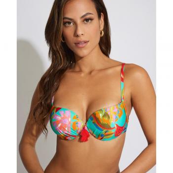 Top de bikini Selmark con foam y aro color turquesa 70B