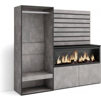 Armadio Aperto 167x35x145 cm – Camino Elettrico