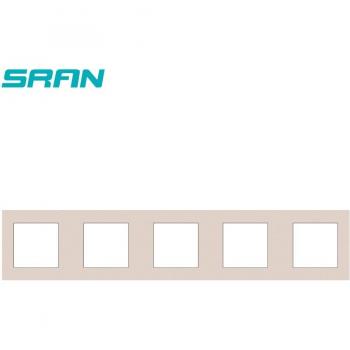 Panel SRAN 430×86 mm – Placa de Hierro, Interruptor 5 Marcos (Blanco/Negro/Dorado)