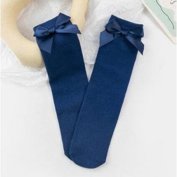 Bas de dentelle bébé fille avec nœud papillon et double fil