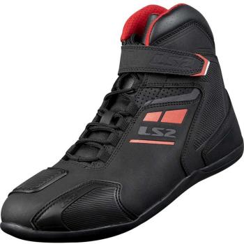 LS2 Garra Zapatos de moto impermeables - Negro Rojo (40)