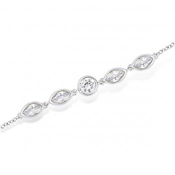 Bracelet 'Sissi' de Plata Blanc Rodié