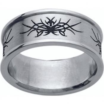 Bague en acier 'Peaceful' argenté - 8 mm