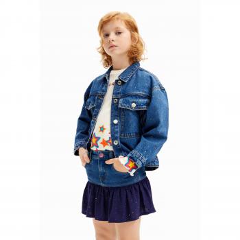 Minigonna Jeans Desigual Blu 7/8 con Volante a Pois