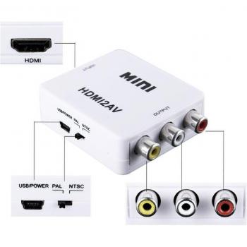 Convertitore HDMI a AV RCA Mini Adattatore Video Digitale