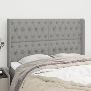 Cabecero con orejas de tela gris claro 163x16x118/128 cm vidaXL - Gris