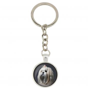 Breloc Lhasa Apso personalizzato, foto, decorazione chiave, pendente borsa Art-Dog argento