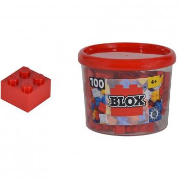 Simba - 100 Pièces de Blocs de Construction Blox 4 - Rouge