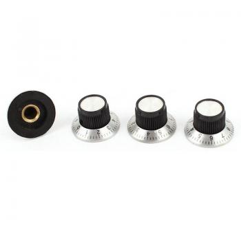 4 x Metal Potentiometer Knob with 0-9 Turntable for 6mm Shaft