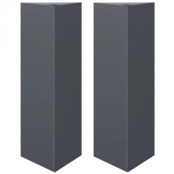 Vaso de Jardim VidaXL Aço Antracite Triangular 2 unidades