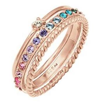 Elli Ring-Set Kristalle Farbig Regenbogen Set (3 tlg) 925 Silber
