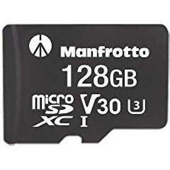 Carte mémoire Manfrotto 128 Go UHS‑I, V30, U3 – Idéale pour drones et caméras sport
