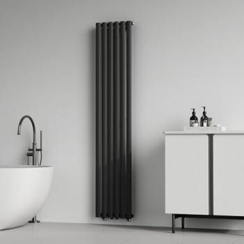 Termosifone Nore ad Acqua Calda Pannello Singolo 180 x 36 cm Nero [neu.haus]
