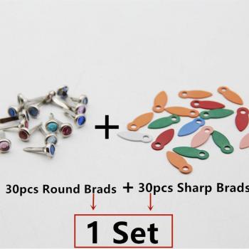Embellishment Metal Crystal Brads for DIY Crafts - 60pcs/Lot