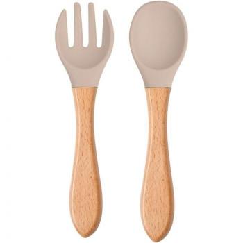 Siliconen Leermelang Set – Baby Lepel en Vork
