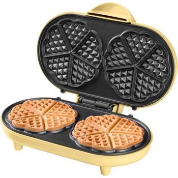 Bestron Doppelherzwaffelautomat ADWM1000V – 1200 W, Backampel, automatische Wärmeverteilung