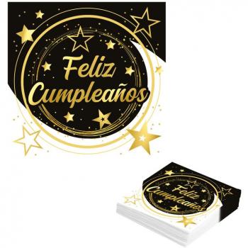 Servilletas de Fiesta Feliz Cumpleaños 33X33 cms