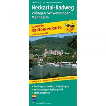 Neckartal-Radweg Villingen-Schwenningen - Mannheim. Radwanderkarte 1 : 50 000