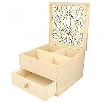 Boîte à Bijoux Secret Garden en bois - ARTEMIO - Beige - Adulte - Mixte - 16 x 16 x 10 cm