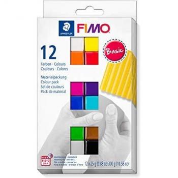 Staedtler FIMO Soft, Assortiment de 12 demi-pains de pâte FIMO aux couleurs vives assorties