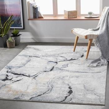 Abstract Marble Dark Blue Lyna Rug by Livabliss – 2m x 2m