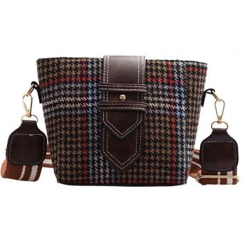 Bolso de mensajero a cuadros para mujer