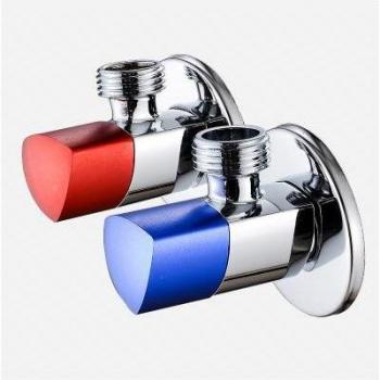 Bathroom Angle Valve with Chrome Finish and Blue Handle