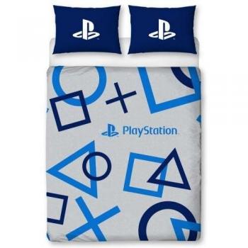 PlayStation Logo Duvet Cover Set Double Grey/Blue