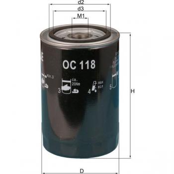 Filtro de aceite MAHLE OC 118