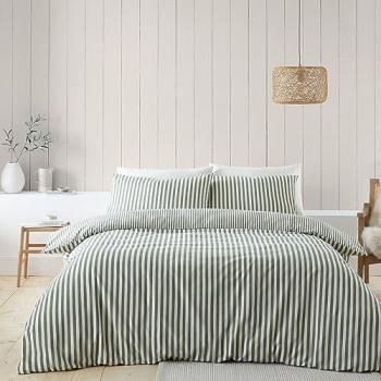 Brushed Cotton Stripe Duvet Cover & Pillowcase Set