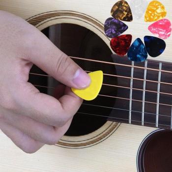 10pcs Mediator Picks for Acoustic Electric Bass - Random Color, Thickness 0.46-0.96mm