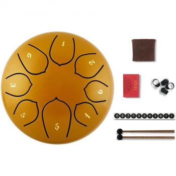 6-Inch Steel Tongue Drum with 8 Tones, Percussion Instrument Set with Carrying Bag and Sticks