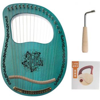 Muslady 16-String Mahogany Lyre Harp with Tuning Wrench