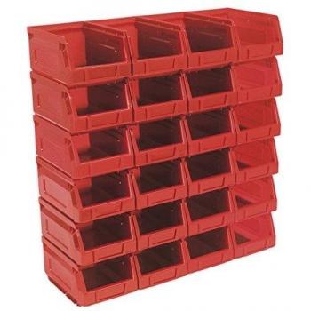 Sealey TPS224R Plastic Storage Bin 105 x 165 x 85mm Red Pack of 24